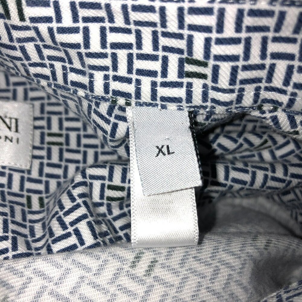 Armani Collezioni Mens Size XL Black White Geometric Long Sleeve Dress Shirt - Picture 8 of 10